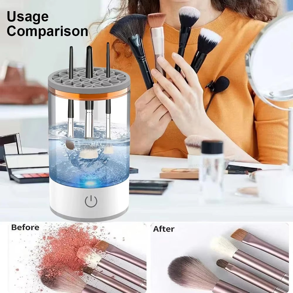 USB Electric Makeup Brush Cleaner Portable 3 in 1 Makeup Brushes Drying Rack Lazy Cleaning Brush Washer Quick Dry Tool New